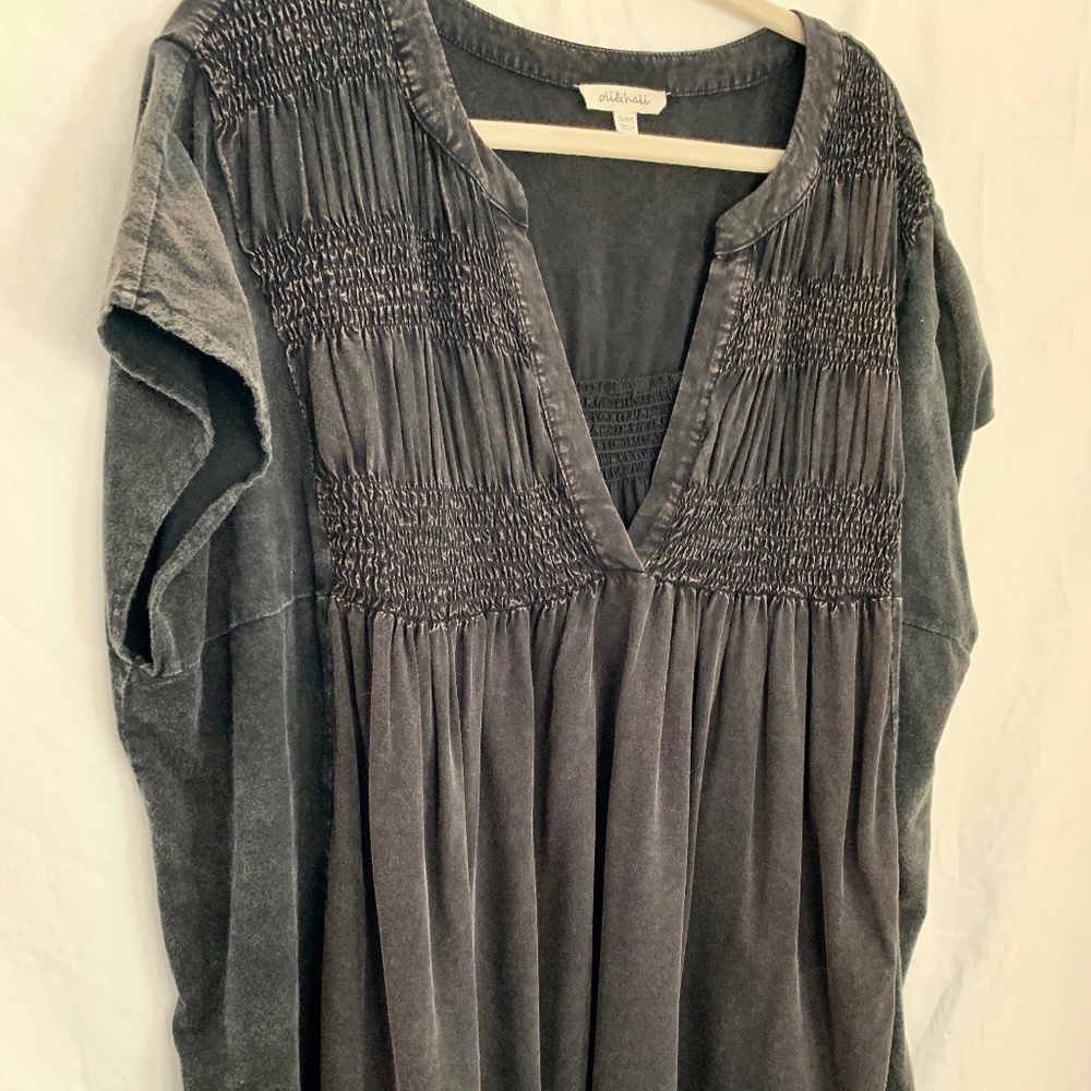 COPY - Oli & Hali Acid Washed Distressed Oversized Blouse Size S/M